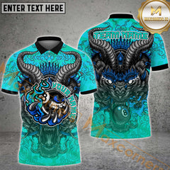 Maxcorners Billiard 8-Ball Pool Fire Dragon Multicolor Options Personalized Name, Team Name 3D Shirt