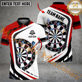 MaxCorners Darts Black White And Blue Color Customized Name 3D Polo Shirt For Men