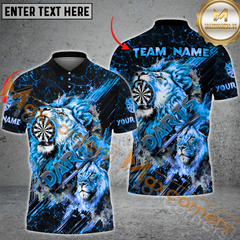 Maxcorners Darts Lion Roar Mutilcolor Options Personalized Name, Team Name 3D Polo Shirt