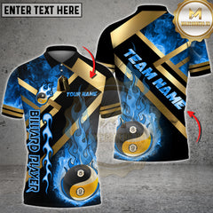 Maxcorners Billiard Yin And Yang Fireball Multicolor Customized Name, Team Name 3D Shirt