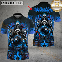 Maxcorners Billiard Ball 8 Pool Skull Dragon Multicolor Personalized Name, Team Name 3D Shirt