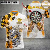 Maxcorners Personalized Name Dart Polo Shirt, Player Darts Drink Beer Design ,Custom Team Shirt for Men, Gift for Darts Players