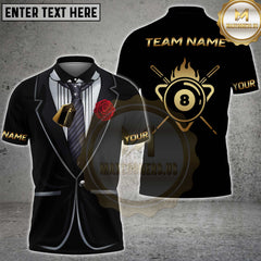 Maxcorners Billiard Tuxedo Rose Multicolor Customized Name, Team Name 3D Shirt