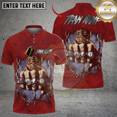 Maxcorners Billiards 8-Ball Punch Ring Washed Pattern Personalized Name, Team Name Unisex Shirt (4 Colors)