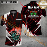 Maxcorners Darts Fire Thunderstorm Mutilcolor Options Personalized Name, Team Name 3D Polo Shirt