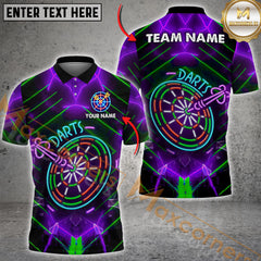 Maxcorners Darts Neon Glow Multicolor Options Personalized Name, Team Name 3D Shirt