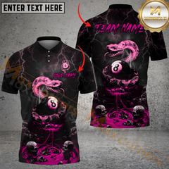 Maxcorners Ball 8 Bloody Snake Billiard Jersey Multicolor Option Personalized Name, Team Name 3D Polo Shirt
