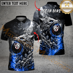 Maxcorners Ball 8 Wolf Billiard Jersey Multicolor Options Personalized Name, Team Name 3D Polo Shirt