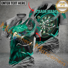 Maxcorners Darts Angry Eagle MutilColor Option Customized Name, Team Name 3D Polo Shirt