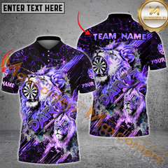 Maxcorners Darts Lion Roar Mutilcolor Options Personalized Name, Team Name 3D Polo Shirt