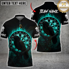 Maxcorners Darts Raven Fire Dartboard Multicolor Customized Name Team Name 3D Shirts