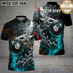 Maxcorners Ball 8 Wolf Billiard Jersey Multicolor Options Personalized Name, Team Name 3D Polo Shirt