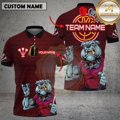 Maxcorners Darts Bulldog Neon Multicolor Customized Name, Team Name 3D Shirts