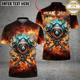 Maxcorners Billiard Ball 8 Pool Shark Skull Multicolor Personalized Name, Team Name 3D Shirt