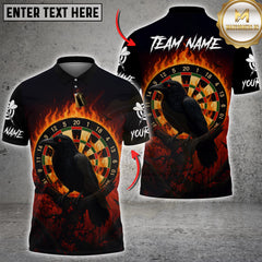 Maxcorners Darts Raven Fire Dartboard Multicolor Customized Name Team Name 3D Shirts