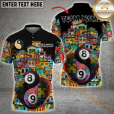 Maxcorners Billiard Urban Art With Puzzle Piece Personalized Name, Team Name 3D Shirt
