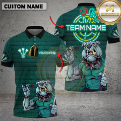 Maxcorners Darts Bulldog Neon Multicolor Customized Name, Team Name 3D Shirts