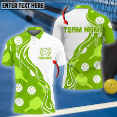 MaxCorners Pickleball And Paddles Pink And White Customized Name, Team Name 3D Polo Shirt For Men