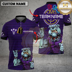 Maxcorners Darts Bulldog Neon Multicolor Customized Name, Team Name 3D Shirts