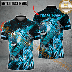 Maxcorners Lion Roar Bowling Jersey Multicolor Option Customized Name, Team Name 3D Polo Shirt