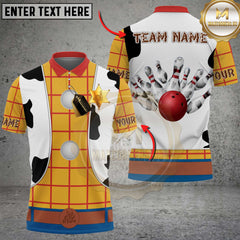 Maxcorners Bowling Cowboy Sheriff Customized Name, Team Name 3D Shirt