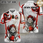Maxcorners Bowling Wolf Fury Multicolor Customized Name, Team Name 3D Shirts