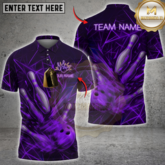 Maxcorners Neon Strike Bowling Multicolor Customized Name, Team Name 3D Shirts
