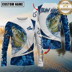 Maxcorners Crappie Fishing Blue Wave Dynamic Sport Jersey Personalized Name, Team Name 3D All Over Printed Clothes