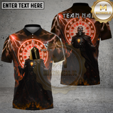 Maxcorners Darts Skeleton Warrior Lightning Multicolor Options Personalized Name, Team Name 3D Shirt (4 Colors)