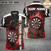 Maxcorners Flaming Dartboard Blaze Multicolor Options Personalized Name, Team Name 3D Shirt (4 Colors)