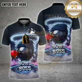 Maxcorners Bowling Shirt Urban Bowl Boss Neon Tunnel Graphic Multicolor Options Personalized Name, Team Name 3D Shirt (4 Colors)