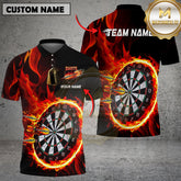 Maxcorners Flaming Dartboard & Fire Arrows Multicolor Options Personalized Name, Team Name 3D Shirt (4 Colors)