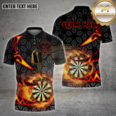 Maxcorners Darts Shirt Flaming Dartboard Tribal Arrows Multicolor Options Personalized Name, Team Name 3D Shirt (4 Colors)