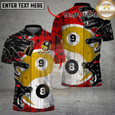 Maxcorners Billiards Wolf Yin Yang 8 Ball & 9 Ball Multicolor Options Personalized Name, Team Name 3D Shirt (4 Colors)