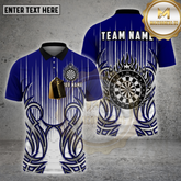 Maxcorners Darts Shirt Flaming Dartboard Fire Ring Tribal Multicolor Options Personalized Name, Team Name 3D Shirt (4 Color