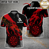 Maxcorners Darts Shirt Fierce Wolf Dartboard Graphic Multicolor Options Personalized Name, Team Name 3D Shirt (4 Colors)