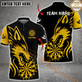 Maxcorners Dart Wild Wolf Bold Style Multicolor Options Personalized Name, Team Name 3D Shirt (4 Colors)