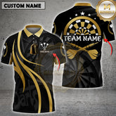 Maxcorners Golden Darts Champion Design Multicolor Options Personalized Name, Team Name 3D Shirt (4 Colors)