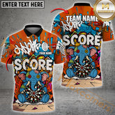 Maxcorners Dart Graffiti Elephant Crown Style Multicolor Options Personalized Name, Team Name 3D Shirt (4 Colors)