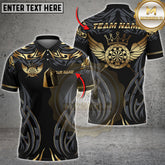 Maxcorners Dart Shirt Gold Wings Dartboard Crown Style Multicolor Options Personalized Name, Team Name 3D Shirt (4 Colors)