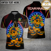 Maxcorners Dart Shirt Neon Leopard Style with Hip Hop Glow Multicolor Options Personalized Name, Team Name 3D Shirt (4 Colors)