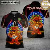 Maxcorners Dart Shirt Neon Tiger Muscle Style with Glow Effect Multicolor Options Personalized Name, Team Name 3D Shirt (4 Colors)