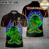 Maxcorners Dart Shirt Neon Turtle Style with Streetwear Look Multicolor Options Personalized Name, Team Name 3D Shirt (4 Colors)
