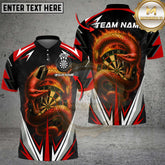 Maxcorners Dart Shirt Fiery Snake Design Multicolor Options Personalized Name, Team Name 3D Shirt (4 Colors)