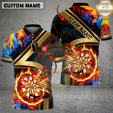 Maxcorners Dart Flame Explosion Multicolor Options Personalized Name, Team Name 3D Shirt (4 Colors)