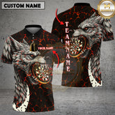 Maxcorners Dart Wolf Lava Cracks Multicolor Options Personalized Name, Team Name 3D Shirt (4 Colors)