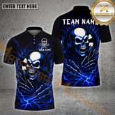 Maxcorners Dart Shirt – Grim Reaper Skull & Arrows Design, Multicolor Options Personalized Name, Team Name 3D Shirt (4 Colors)
