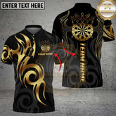 Maxcorners Darts Shirt Golden Dartboard Crown Tribal Pattern Multicolor Options Personalized Name, Team Name 3D Shirt (6 Colors)