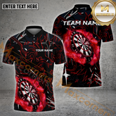 Star lightning dartboard shirt with electric storm design – personalized name and team 3D dart shirt with color variations