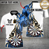 Maxcorners Darts Shirt Golden Line Flame Dartboard Art Design Multicolor Options Personalized Name, Team Name 3D Shirt (6 Colors)